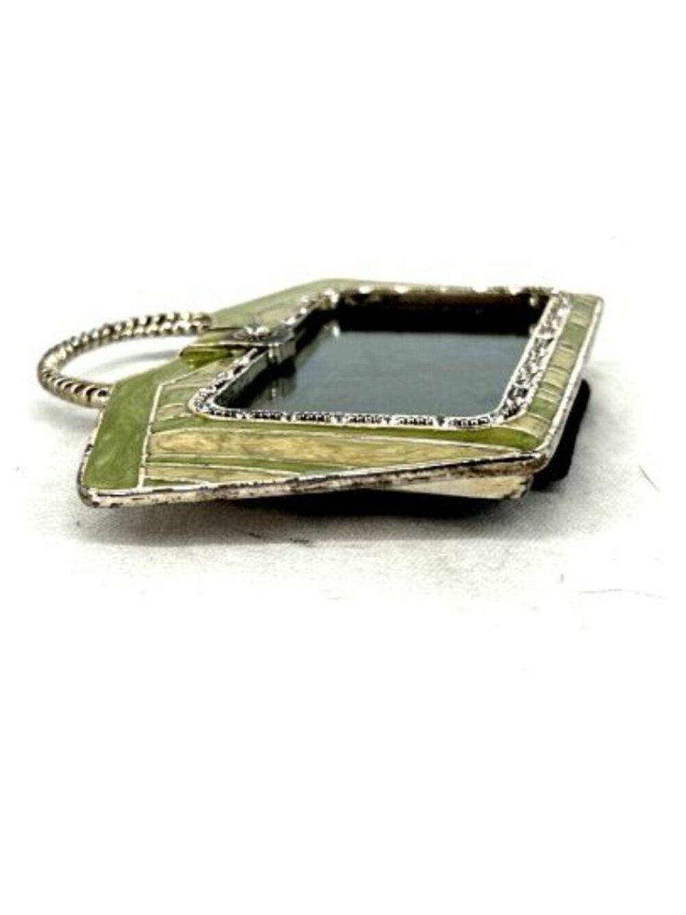 Photo Frame Green Enamel Handbag Purse Shape 2 x 3" Tabletop - Picture 9 of 10